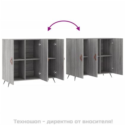 Сайдборд, Сив сонома, 90x34x80 см, инженерно дърво