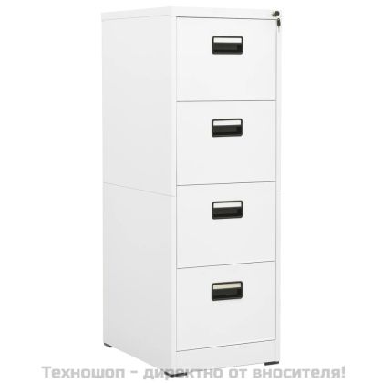 Шкаф за папки, бял, 46x62x133 cм, стомана