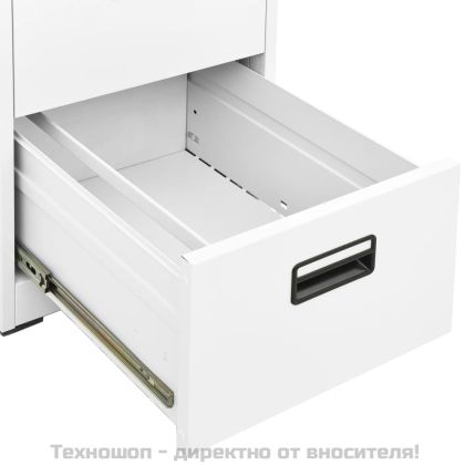 Шкаф за папки, бял, 46x62x133 cм, стомана