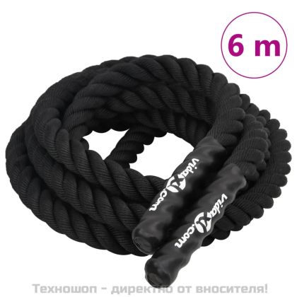Бойно въже, черно, 6 м, 4,5 кг, полиестер