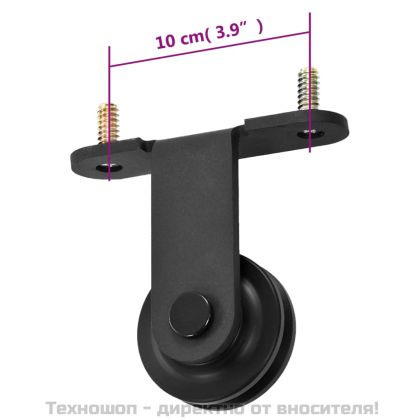 Комплект механизъм за плъзгаща врата SKIEN 183 см стомана черен