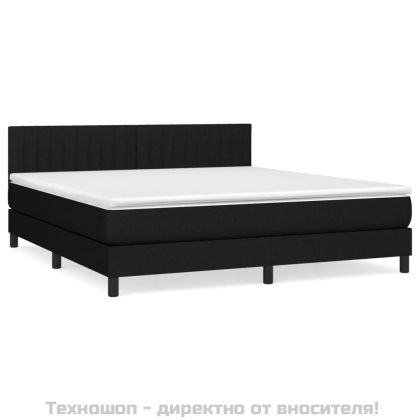 Боксспринг легло с матрак, черно, 160x200 см, плат
