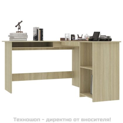 Г-образно ъглово бюро дъб сонома 120x140x75 см инженерно дърво