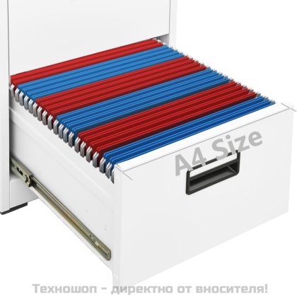 Шкаф за папки, бял, 46x62x102,5 cм, стомана