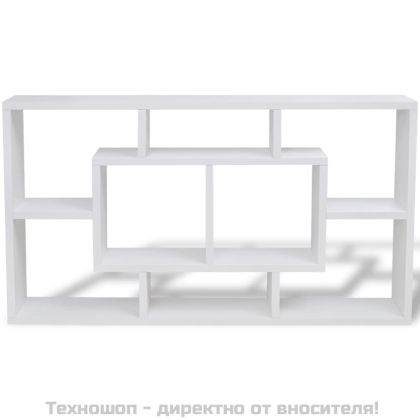 Стенна полица/рафт с 8 открити отделения, цвят бял