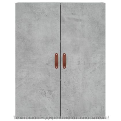 Висок шкаф, бетонно сив, 69,5x34x180 см, инженерно дърво