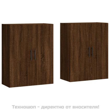 Стенни шкафове, 2 бр, кафяв дъб, 69,5x34x90 см