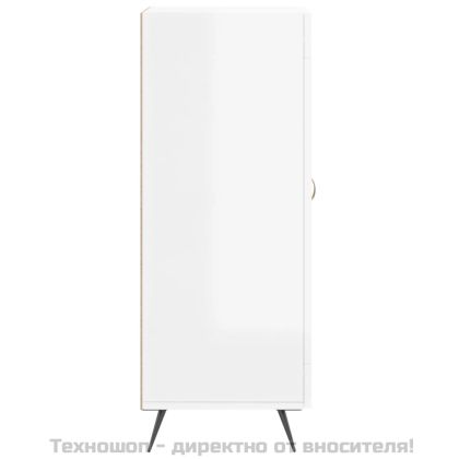 Сайдборд, бял гланц, 34,5x34x90 см, инженерно дърво