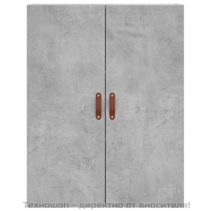 Висок шкаф, бетонно сив, 69,5x34x180 см, инженерно дърво