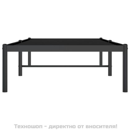 Метална рамка за легло, черна, 75x190 см
