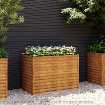 Повдигната градинска леха 100x50x69 см, кортенова стомана