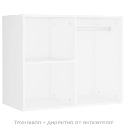 LED тоалетка с 2 шкафа, бяла, инженерно дърво