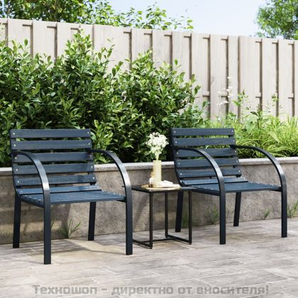 Градински столове, 2 бр, сиви, дърво