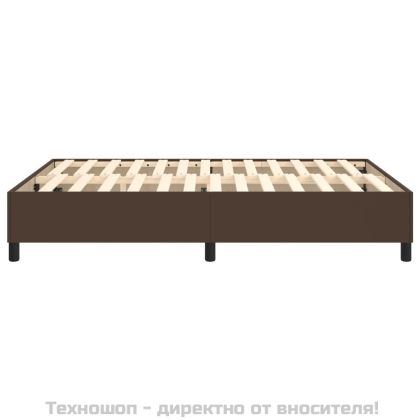 Рамка за легло с пружини, кафява, 140x200 см изкуствена кожа