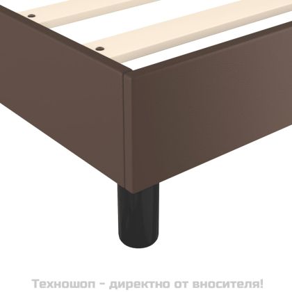 Рамка за легло с пружини, кафява, 140x200 см изкуствена кожа