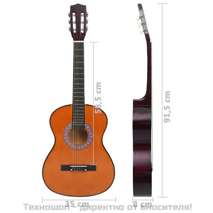 Класическа китара за начинаещи и деца, 3/4, 36", липово дърво