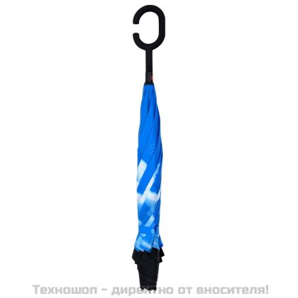 Чадър C-образна дръжка черен 108 см