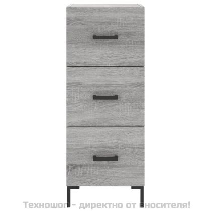 Висок шкаф, сив сонома, 34,5x34x180 см, инженерно дърво