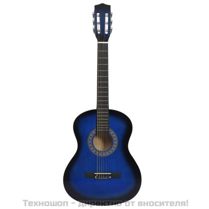 Класическа китара за начинаещи и деца, синя, 3/4, 36"