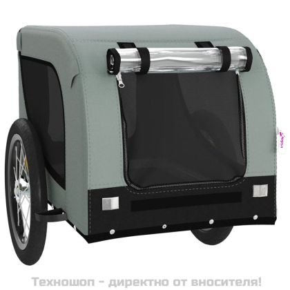 Ремарке за колело за любимци сив и черен Оксфорд плат и желязо