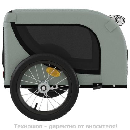 Ремарке за колело за любимци сив и черен Оксфорд плат и желязо