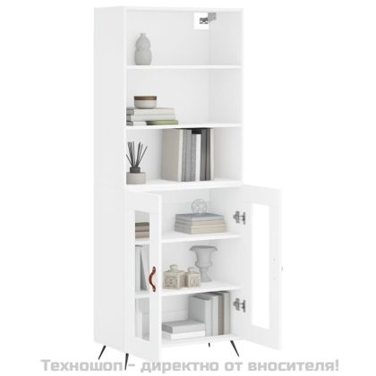 Висок шкаф, бял, 69,5x34x180 см, инженерно дърво