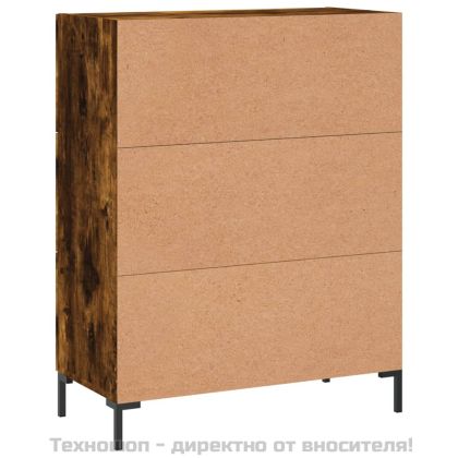 Сайдборд, опушен дъб, 69,5x34x90 см, инженерно дърво