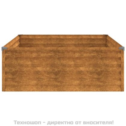 Градинска повдигната леха 100x100x36 см кортенова стомана