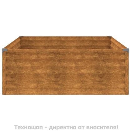Градинска повдигната леха 100x100x36 см кортенова стомана
