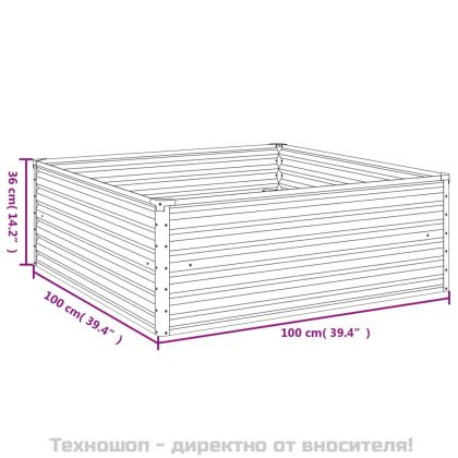 Градинска повдигната леха 100x100x36 см кортенова стомана