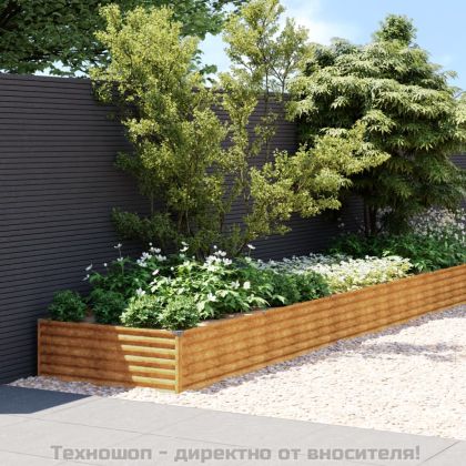 Градинска повдигната леха 579x100x36 см кортенова стомана