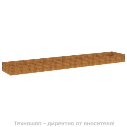 Градинска повдигната леха 579x100x36 см кортенова стомана