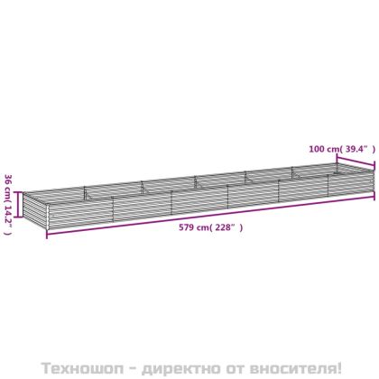 Градинска повдигната леха 579x100x36 см кортенова стомана