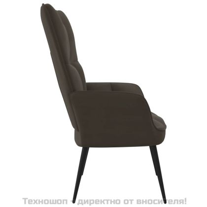 Релаксиращ стол, тъмносив, кадифе