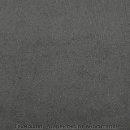 Релакс стол с табуретка, тъмносив, кадифе