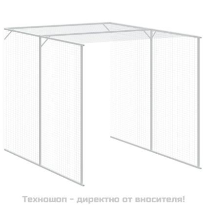 Клетка за пилета с волиера, антрацит, 165x455x181 см, стомана