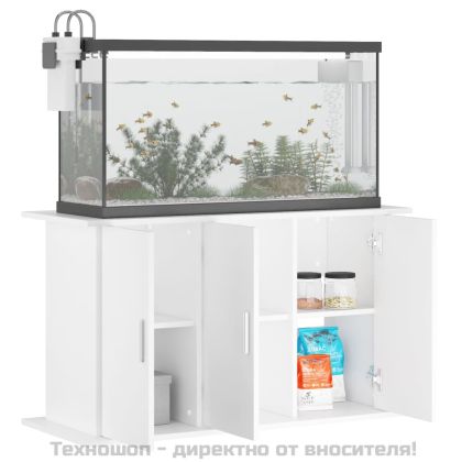 Поставка за аквариум, бяла, 101x41x58 см, инженерно дърво