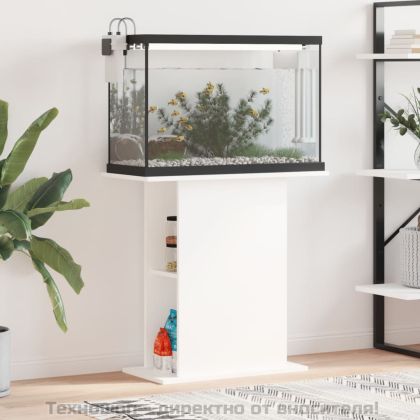 Стойка за аквариум, бяла, 75x36x72,5 см, инженерно дърво