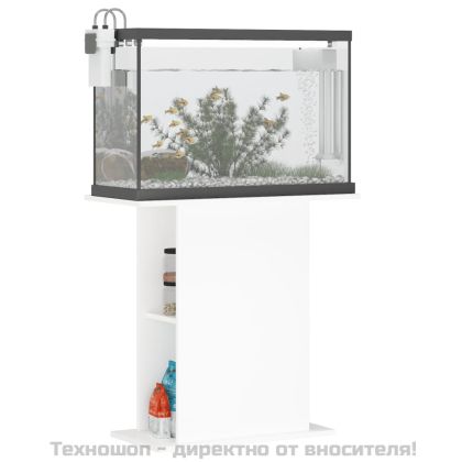 Стойка за аквариум, бяла, 75x36x72,5 см, инженерно дърво