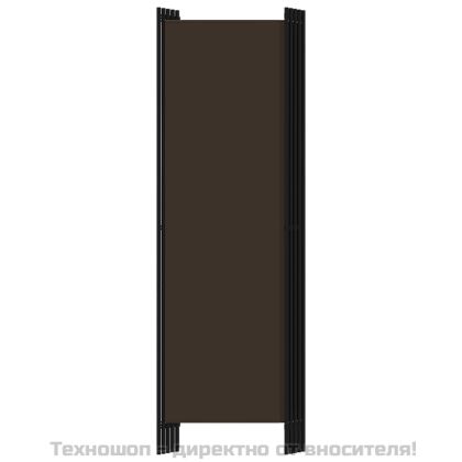 Параван за стая, 5 панела, кафяв, 250x180 см