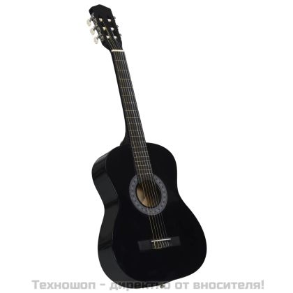 Класическа китара за начинаещи и деца, черна, 3/4, 36"