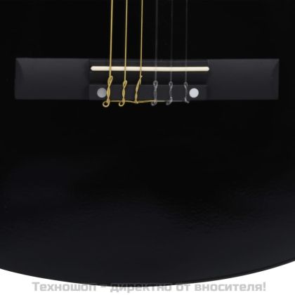 Класическа китара за начинаещи и деца, черна, 3/4, 36"