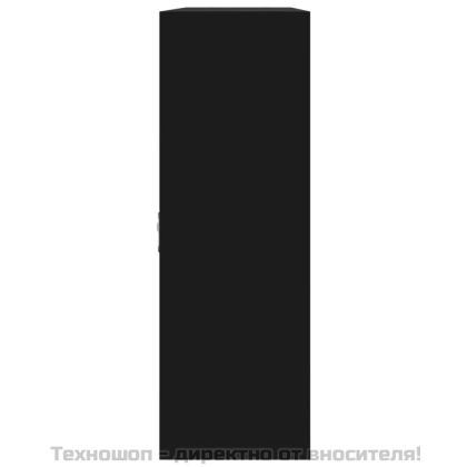 Стенен витринен рафт с 8 отделения, черен