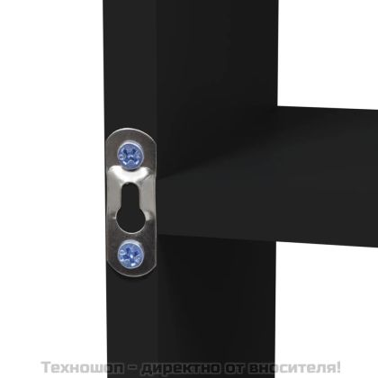 Стенен витринен рафт с 8 отделения, черен