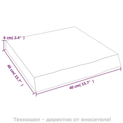 Стенен рафт, 40x40x(2-6) см, необработен масивен дъб