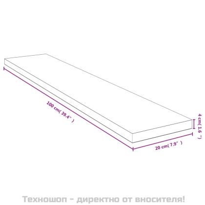 Стенен рафт 100x20x4 см бамбук