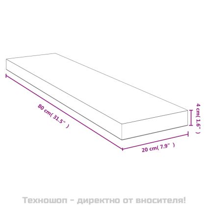 Стенен рафт 80x20x4см бамбук