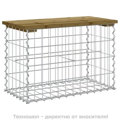 Градинска пейка габионен дизайн 63x31,5x42 см импрегниран бор