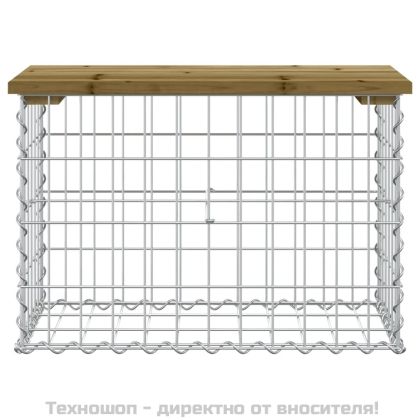Градинска пейка габионен дизайн 63x31,5x42 см импрегниран бор