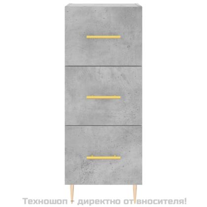 Висок шкаф, бетонно сив, 34,5x34x180 см, инженерно дърво